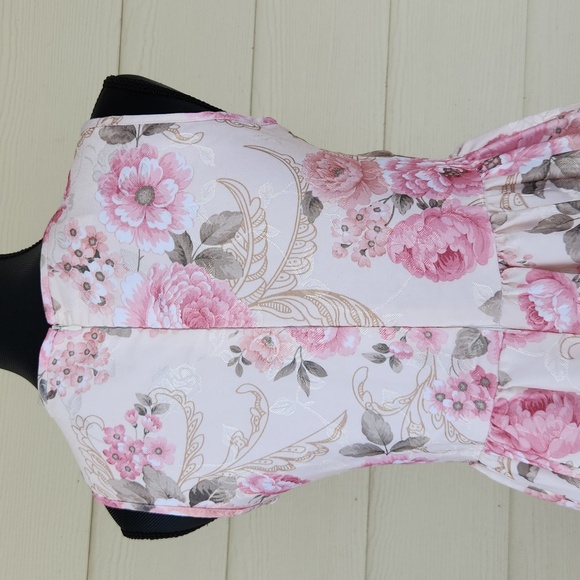 Quality Pink Floral Brocade Sleeveless NADA Midi Summer Dress (EU 52/US L) NWOT - Picture 6 of 13